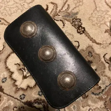 블랙 가죽 장지갑 3개의 콘초 장지갑