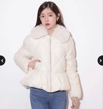 리란트레 퍼 칼라 패딩 자켓 화이트 s