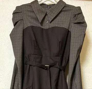 더즐링 긴팔 레이어드 셔츠 미니 원피스