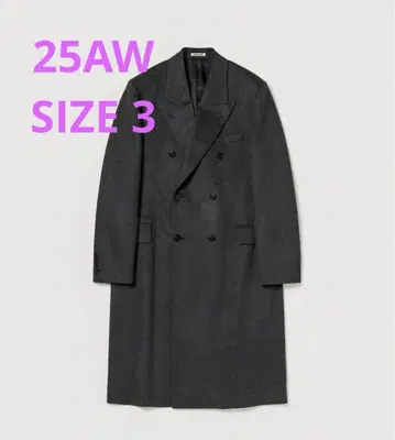 [ AURALEE ] 25AW 캐시미어 몰스킨 코트 사이즈 3 탑 차콜