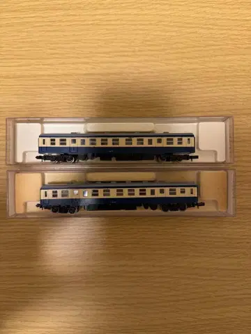 N게이지 철도 모형 파랑과 크림 2량 세트