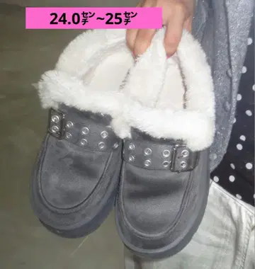 sedaclegirl 버클 무톤 부츠 [ 그레이 L 사이즈 ]