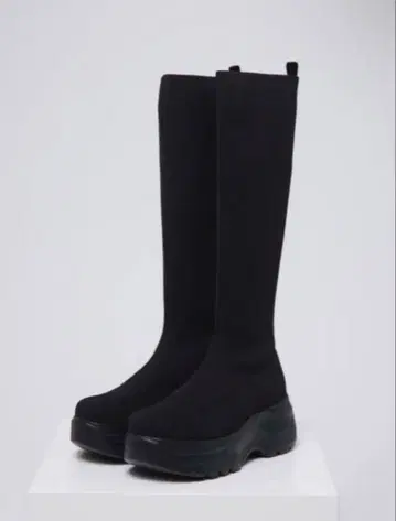 스즈키 아미 CRAMMY 니트 부츠 통굽 부츠 M 블랙