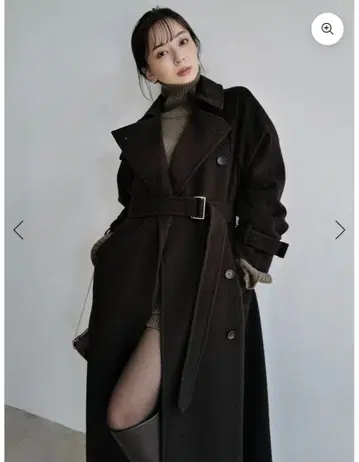 anuans 울 트렌치코트 DARKBROWN 새상품급