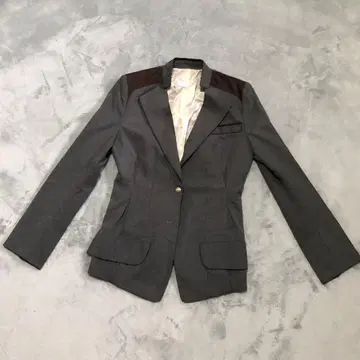 afternoon 그레이 테일러드 자켓 다크 브라운 패치 M 사이즈