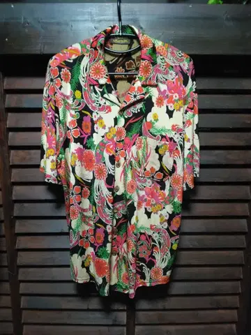 일본풍 패턴 하와이안 셔츠