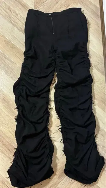 grancy 셔링 데미지 디자인 코튼 팬츠