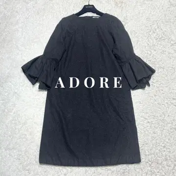 새상품급 ADORE 아도어 라이트 플라노 원피스 프릴 벨 슬리브 38