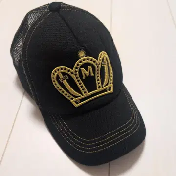 마사토 모자 야구 모자 블랙 x 골드 엠블럼
