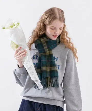 타탄 체크 패턴 머플러 Afternoon Tea 애프터눈 티