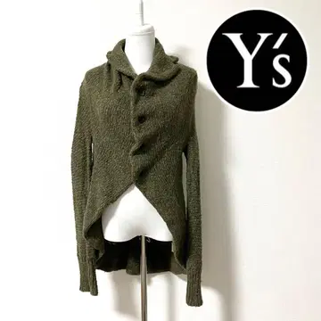 [ Y's ] 와이즈 그린 가디건 니트 연미복 테일 코트 롱