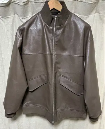 워크맨 신세틱 가죽 립 블루종 브라운 L 사이즈