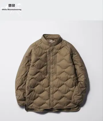 유니클로 화이트 마운티니어링 리사이클 다운 자켓 브라운 L