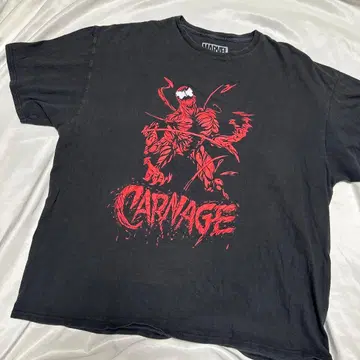 2XL 00s 카니지 마블 프린트 티셔츠 블랙 아메리칸 코믹스