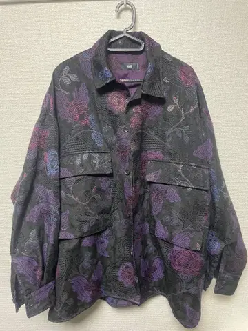 HARE 자카드 플라워 패턴 셔츠 자수 꽃무늬 M 사이즈