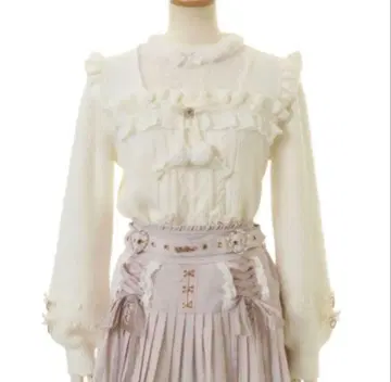 LIZLISA 모헤어 터치 폼폼 니트탑 화이트