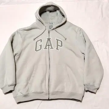 갭 풀 집업 후드티 보아 안감 Y2K 베이지 빅 실루엣 XL