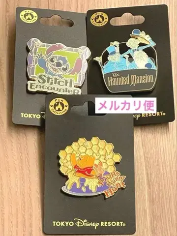 [디즈니] 어트랙션 핀 배지 3종 세트