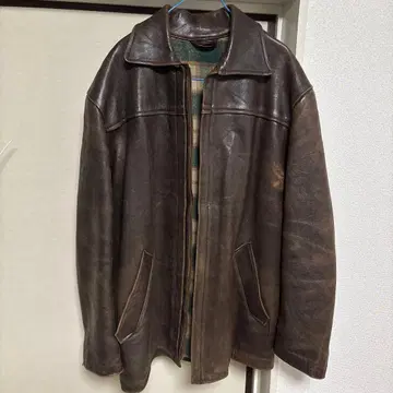 [ DURA CUIR ] 빈티지 천연 가죽 가죽 자켓 브라운