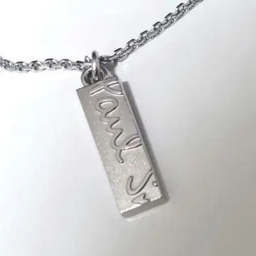 폴스미스 Carving Logo 목걸이 플레이트 실버