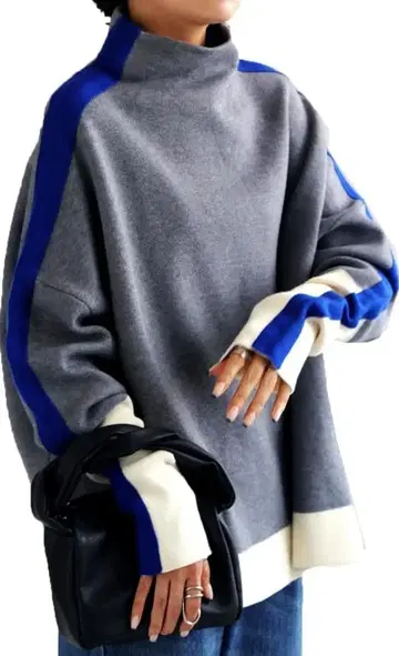 미개봉 새상품 antiqua 더블 자카드 니트 그레이/화이트