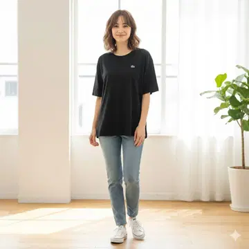 라코스테 백 오픈 카노코 T셔츠 36 블랙 일본제 완판템 새상품급