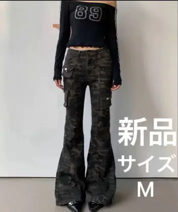 미사용 새상품 카모플라쥬 카고 팬츠 Y2K