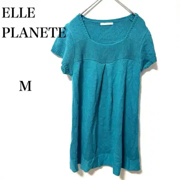 엘르 플래닛 반팔 니트 튜닉 38 [M 상당] 그린 봄/여름 사양