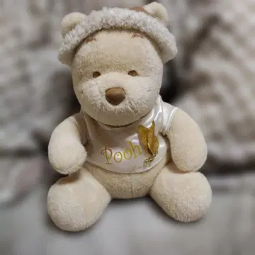 푸우 봉제 인형 산타 모자 포함 약 32cm