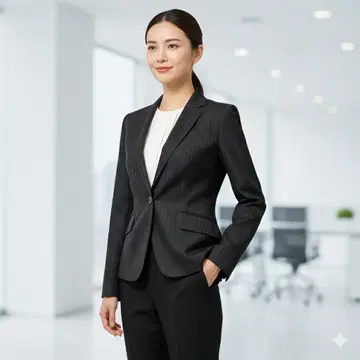 언타이틀 핀스트라이프 테일러드 자켓 1B 블랙 0 XS