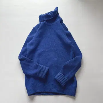 슬론 터틀넥 니트 지롱 라무 캐시미어 혼방 파랑 4 LL