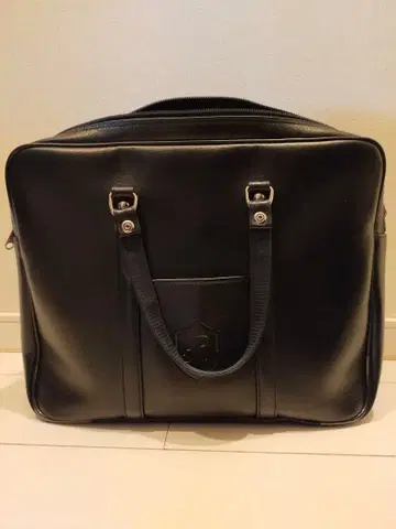 블랙 합성 피혁 토트백