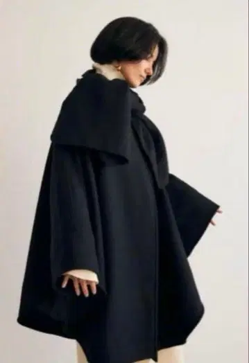 moussy 마우지 블랙 판초 스타일 아우터