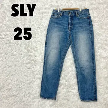 SLY 스라이 (25) 데님 청바지 청바지 소가죽 버튼 플라이
