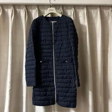 Herno 네이비 다운 자켓 라메 믹스 실