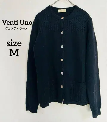 고급 벤티우노 캐시미어 100% 긴팔 니트 가디건 M 사이즈
