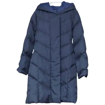 택 포함 VICKY 숄 배색 캐주얼 다운 블랙 후드 부착 벨트 없음