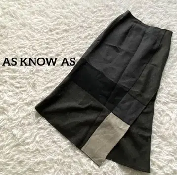 새상품급 아즈노아즈 롱 스커트 패치워크 디자인 비대칭 개성파