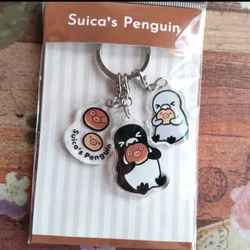 Suica 펭귄 키링 빵 아크릴 키링