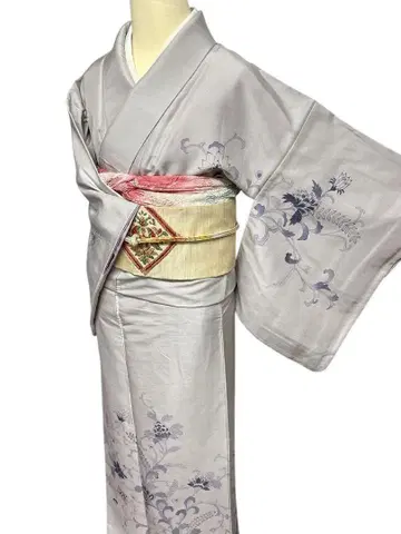 A52 염색 견직물 츠케사게 호몬기 순수 실크