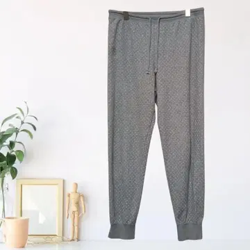 zB872 [ F ] 스웨트 팬츠 풀온 도트 무늬 캐주얼 리브