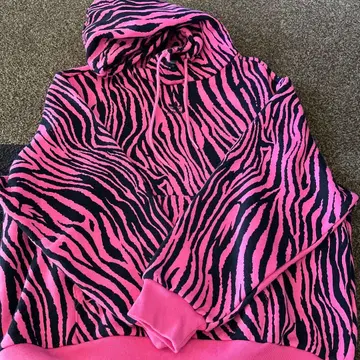 adidas 제브라 패턴 후드 부착 후드티 XS