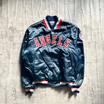 80s 90s MLB 엔젤스 새틴 바시티 자켓 L