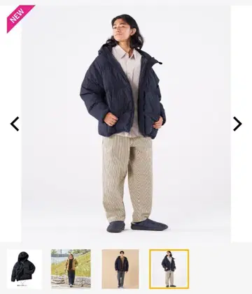 새상품 택 없음 워크맨 솔리드 우븐 내구성 발수 패디드 후디 M 네이비