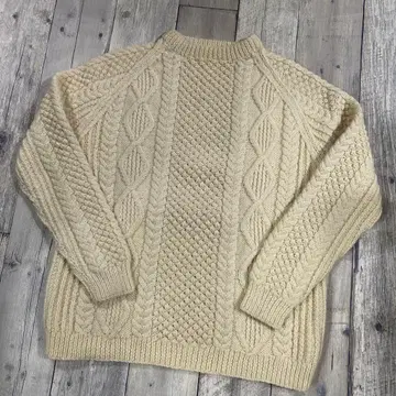 아일랜드제 아란 니트 래글런 슬리브 울 mandaran