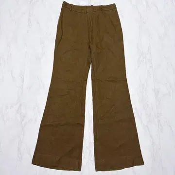 두지엠 클라세 린넨 팬츠 와이드 린넨 100% 브라운 36