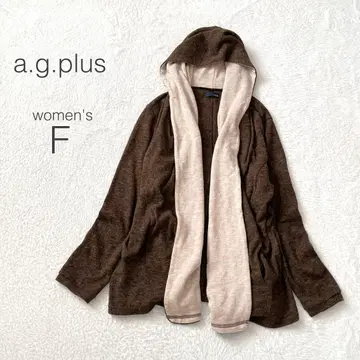 [ 에이플러스 ] 랩 니트 가디건 긴팔 후드 내추럴 겉옷 새상품급