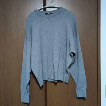 유니클로C 스무스 코튼 크루넥 스웨터 그레이 XL