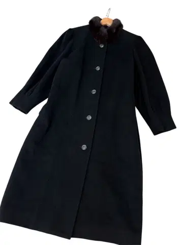 고품질 레리안 캐시미어 80% 롱 코트 블랙