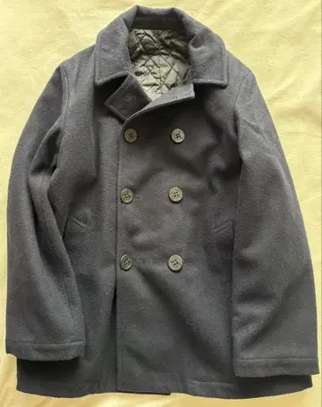 BLUE BLUE 퀼트 라이닝 멜톤 P 코트 S 사이즈